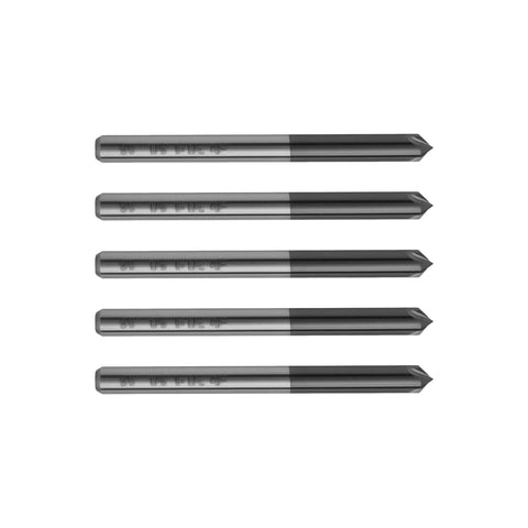 Zorqon 5Pcs 1/8 in solid carbide end mills, AlTiN coated, 4-flute chamfer end mills, 1/8 in shank