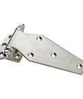Beefy 304 Stainless Steel Heavy Duty Hinge With Bearings For Flat Doors On Refrigerated Trucks And Industrial Equipment Use One Piece Easy Install Durable Security Mounting Holes, angled view