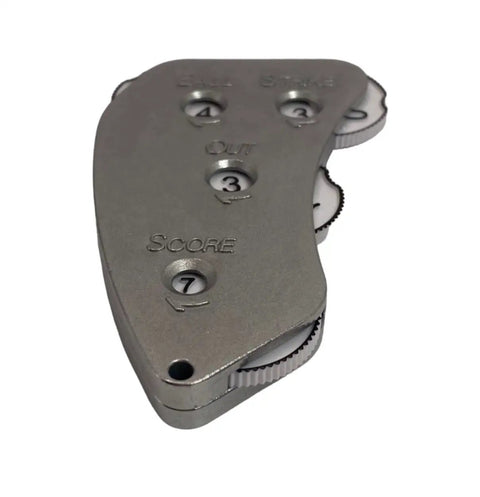 Aluminum Umpire Indicator With Four Dials For Baseball Scorekeeping and Calls, handheld precision instrument with thumb indents