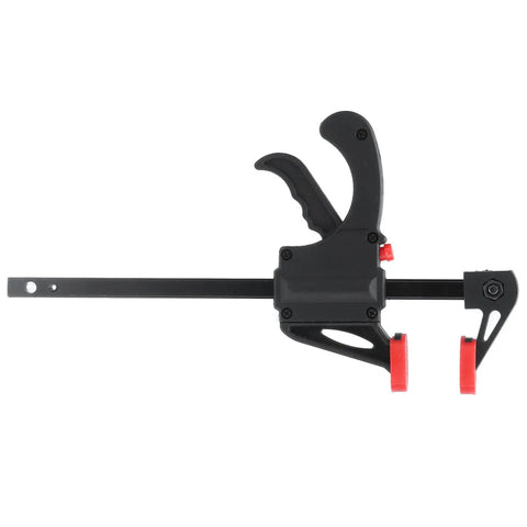 Dead Serious Six Inch Woodworking Bar Clamp With Long Rod Frame for Tight Corners and Zero Fuss One Handed Operation, premium steel construction.