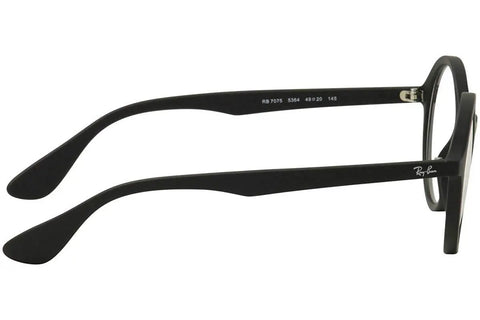 Side view of Round Prescription Eyeglass Frames RX7075 in Rubber Black Finish showing Dope Classic Logo on temples, 49 mm lenses