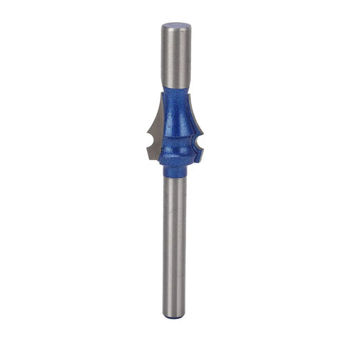 High Hardness Tungsten Steel Router Bit 1/4 Shank Pro Woodworking Tool for MDF And Hardwood Cutting shown from the side.