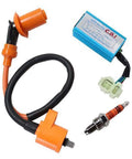 GY6 Ignition Coil Kit With 6 Pin AC CDI Box And 3 Electrode Spark Plugs For 50cc To 150cc Mopeds Scooters ATVs Go Karts