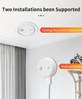 2 Pack Dope Smart Human Presence Motion Sensor With Tuya Smart Life App Control 24G Millimeter Radar Detector in ceiling and wall setup