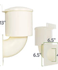Energy Saving Dryer Vent Closure No Brainer Outdoor Vent Cover with self sealing design dimensions shown