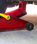 Universal Front Jack Wheels Replacement for Hydraulic Floor Jacks 2.56 Inch Bearing Caster Wheel on red hydraulic jack
