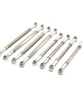 8 Pcs RC Steering Linkage Set For One Twelfth Scale MN128 Crawler Truck Replacement Chassis Rods Beefy Adjustable Metal Linkage Upgrade For Durable DIY RC Car And Truck Build