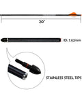 Close-up of 20 Inch Carbon Crossbow Bolts With Half Moon Nocks, Dead On Straight Within 0.003 Inches, Hunting And Practice Arrows, Pack Of 12