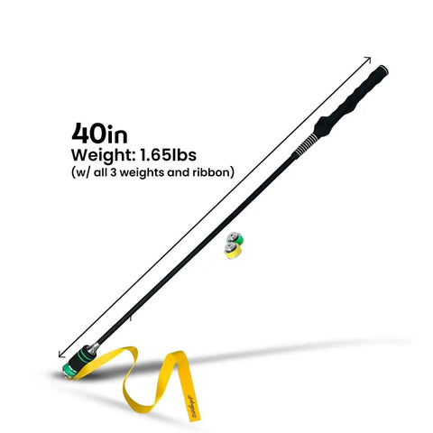 Indoor Golf Swing Trainer With Ribbon For Right Handed Players Game Ready Speed And Impact Training 40in length with weights