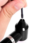 Electric Ink Mixer For Tattoo Pigment With 100 Mixing Sticks Kit, Pro Grade Tattoo Ink Agitator Machine For Microblading Eyebrow Color, Black Pigment, Easy One Touch Operation And Sanitary Disposable Sticks, black mixer close-up with stick