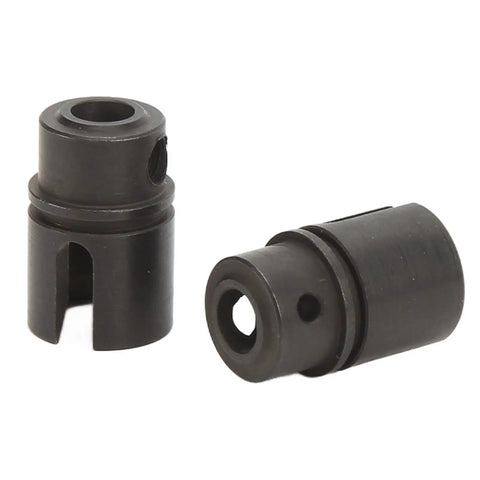 Center Drive Coupler And Joint Cup Set For 1 Tenth Scale Losi Tenacity RC Cars Hardened Steel Shaft Connectors Replacement For Brushless SCT Off Road Rigs Delivers Durable Power Transfer Under Heavy Load, two-piece black metal parts
