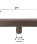 Low Profile Bullhorn Tenon Adapter For Two Fixtures 2 3 8 Inch Slip Fitter shown with dual arms and dimensions