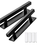 10 Pack Self Stick Black ABS Plastic Cabinet Drawer Handles For Kitchen, Furniture, Closets And Wardrobes With Strong Adhesive Backing