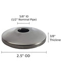 Slick 1/2 In Escutcheon Plates With Badass Sure-Grip Seal, chrome 2.5" OD, 5/8" ID, for hiding pipe gaps in Copper Pex lines.