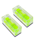 Two Pack Magnetic Bubble Level Set With Magnetic Base 15mm By 15mm By 40mm Compact Single Line Small Square Layout Tool for precise leveling.