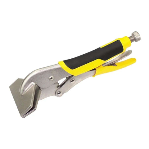 11 Inch Sheet Metal Clamp Locking Pliers For Metal Bending And Forming, heavy duty high carbon steel with quick release jaw in yellow and black handle
