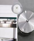 Close-up of Lazy Susan Rotating Turntable Glass Tray base showing the 30 inch clear tempered glass and metal swivel plate mechanism