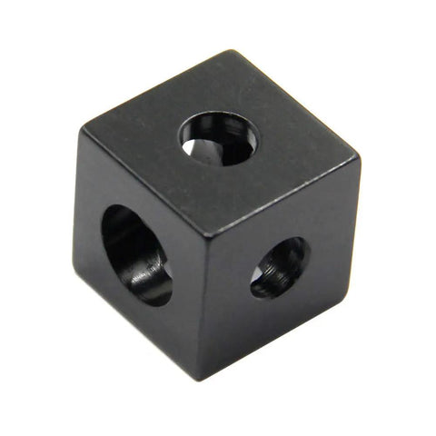 Set Of 4 Black Cube Corner Brackets For 6mm Slot Aluminum Extrusion 2020 Series, 20x20x20mm, black aluminum alloy bracket