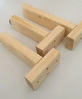 Adjustable T Shaped Furniture Leg Set for Beds, Cabinets and Tables, solid wood legs on white background