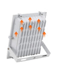 Rugged 120W Solar Flood Light Featuring 194 Killer Bright LED Chips IP66 Rated Waterproof back view showing heat dissipation design.