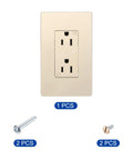 Slick Multifunction Wall Outlet With Built In Usb And Type C Ports 125V 15A Tamper Resistant Socket Plate with screws