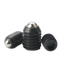 High Grade Stainless Steel Mini Spring Ball Plungers With Slick Rolling Action And No Nonsense Hex Set Screws Built Tough For Precision Tooling And Rock Solid Alignment 15 Piece Pack showing three plungers with hex set screws.