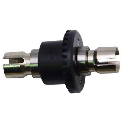 Front Differential Gear Assembly Set For MJX Hyper Go 1/16 And 1/14 RC Trucks, stainless steel and alloy, side view.