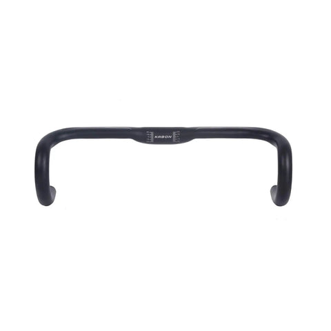 Front view of Lightweight 7075 Aluminum Road Bike Handlebars Thirty One Point Eight Millimeter Clamp 420 Millimeter Drop Bars With Horns Bent