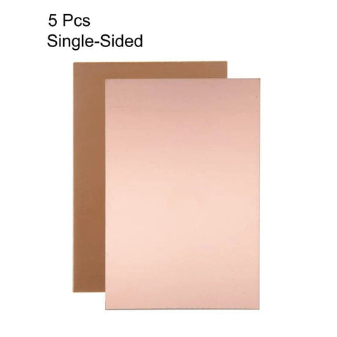Single-Sided Copper Clad Laminate PCB Board For DIY Prototyping 150x100mm 1.5mm Thick 5-Pack with visible copper side