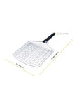 Perforated Aluminum Pizza Peel 12 Inch with Long Handle Lightweight Rectangle Turning Spatula Paddle for Oven Transfer