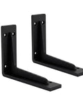 Beefy Heavy Duty L Shelf Brackets 1 Pair Matte Black Stainless Steel Floating Shelf Mounts With 9.4 13.4 Or 19.3 Inch Options, 4.2mm Thick Wall Plate For Wood Shelves Kitchen And Bedroom Storage Decor