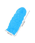 100 Pack Blue Nitrile Antistatic Finger Sleeves Hella Soft Fit And Rock Solid Protection For Electronics Assembly Cleanroom Tasks And Minor Wound Care Hands Down The Ultimate Shield, close-up of a blue finger sleeve.