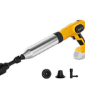 Top Tier Cordless Electric Toilet Plunger Packs A Hella Kick Of Eighty Seven Psi Pressure, featuring three nozzles for efficient unclogging.