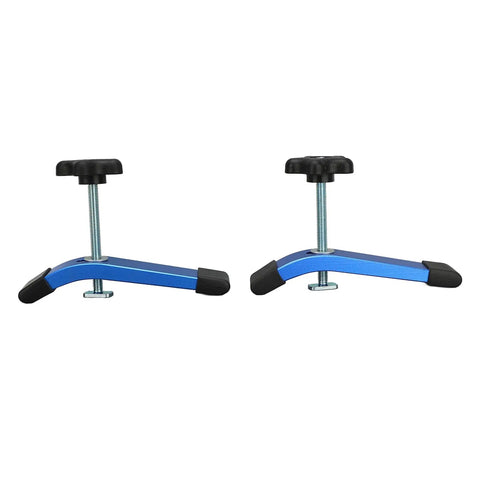 Awesome 2 Set Aluminum T Slot Clamps With M8 Handle For Woodworking, non-marring pads, blue anodized aluminum clamps for CNC use.