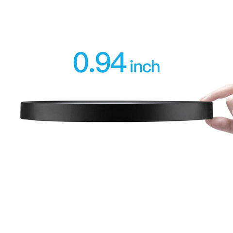 Side view of Ultra Thin 18W LED Flush Mount Ceiling Light Panel Easy Install No Fuss 8.9 Inch 1800 Lumens 5000K Daylight Black
