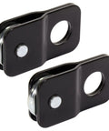 Heavy Duty High Strength Steel 8000 Lb Snatch Block Pulley For 4X4 Off Road Winch Setup. Side view of black pulley with rollers.