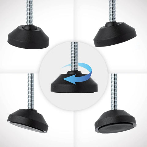 Two Pack Six Inch Toggle Clamp Feet With Nuts And Washers, Oversized Swivel Action Foot Pads shown in different angles and views
