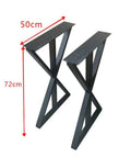 Heavy Duty Aluminum Alloy Table Legs And Cabinet Feet Rock Solid Triangular Brace Design 72cm height and 50cm width for sturdy support.