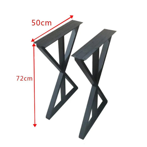 Heavy Duty Aluminum Alloy Table Legs And Cabinet Feet Rock Solid Triangular Brace Design 72cm height and 50cm width for sturdy support.