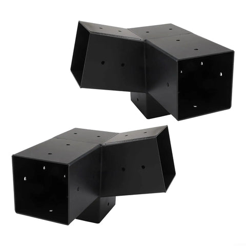 Slanted Roof Pergola Brackets Wall Mount With Steel Hardware For 4x4 Wood Posts 3 Way And Unidirectional Design Beefy And Weather Resistant