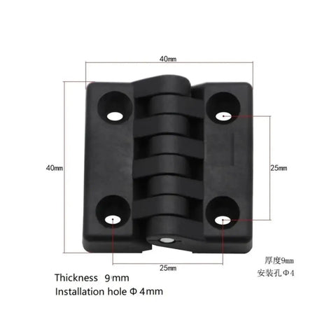 Plastic Butt Hinge Nylon Black Hinges For Cabinet And Wooden Furniture Doors 10 Pack Durable Nylon Construction dimensions
