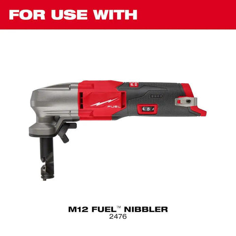 Punch And Die Set For M12 FUEL Nibbler Fits Milwaukee Tool 16 Gauge, shown with 2476 tool compatibility