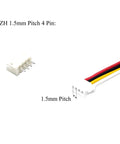 ZH 1.5mm pitch 4-pin female and male connectors with 150mm wires, part of 60 Pairs 28 AWG 150mm 1.5mm Pitch 4 Pin Wire Connectors ZH Series