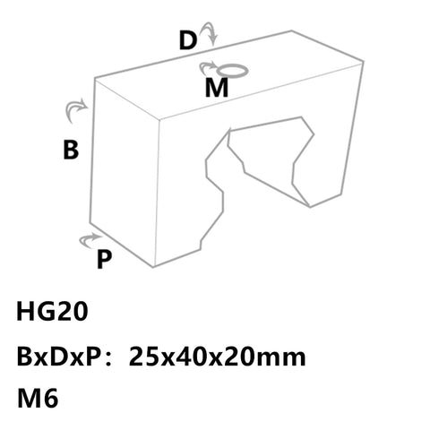 4 Pack Fixed Ring Rail Limit Blocks For HGR20 Linear Guide Rail DIY CNC Routers Lathes Mills Kit Easy Slider Position Adjustment To Secure And Align Carriages For Precise Machining. HGR20 limit block dimensions 25x40x20mm, M6
