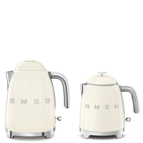 Mini 50s Retro Style 3 Cup Electric Kettle With Double Wall Insulation, Anti Slip 360 Degree Base, Water Level Indicator, Cream Finish