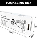Electric Drill Plate Cutter Attachment packaging box with dimensions 230x93x50mm, shown with illustration of the tool on the front