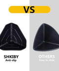 Comparison of Heavy Duty Plastic Box Corner Protectors 80 Pack Tough Edge Guards, anti-slip on left, easy to slide on right.