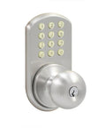 Touchpad Keyless Doorknob In Satin Nickel Easy Install Electronic Door Lock With No Wiring Or Drilling Lets You Add Up To Six Codes