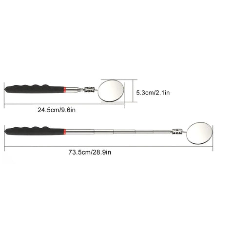 Cool 5 Piece Magnetic Grabber Tool Kit With Stainless Steel Telescoping Rod And Round Inspection Mirror For Reaching Dead Angles Up To 15 Lbs Easy Pickup Gear, 73.5cm
