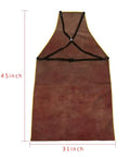 Leather Welding Work Apron With Heat And Flame Resistant Cowhide Leather, Heavy Duty BBQ Apron, 31 By 45 Inches, Brown.